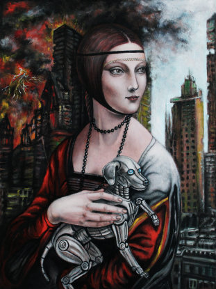 Dame mit Robodog I 2026 I